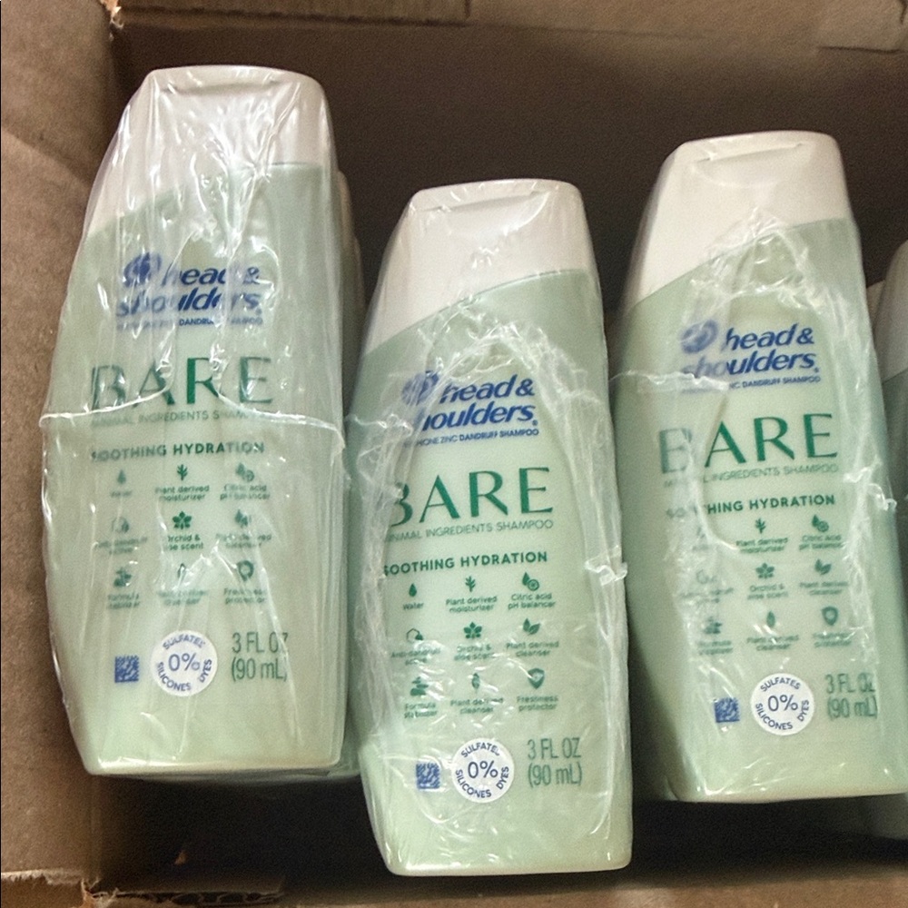 Head And Shoulders Bare Smoothing Hydration Shampoo 6 bottles each 3 oz